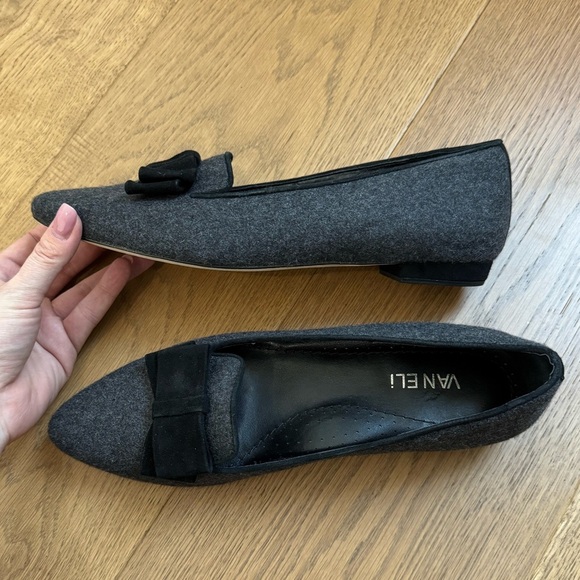 VANELi Gray Wool Pointed Flats with Bow Detail - Ladies 38 - EUC - Picture 8 of 14